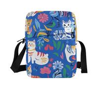 WDdZzyy Piccola borsa messenger per le donne Piccole Borse a tracolla per le donne Borsa da donna Borsa a tracolla Tracolla Tracolla Regolabile per sport all'aria aperta Chic American Cats Royal Blue