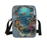 WDdZzyy piccola borsa messenger per le donne sopra le borse a tracolla per gli uomini Casual Everyday borsa a tracolla tracolla regolabile shopping 3d illusione ottica arte della parete subacquea