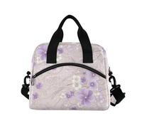 WDdZzyy Pink and White Vintage Pearl Flowers Lunch Bag con tracolla Mens Lunch Boxes per Lady Picnic