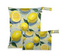 WDdZzyy Pittura a olio con giallo limone borsa lavabile per nuoto confezione da 2 elementi essenziali da viaggio per bambino con manici per fare il bagno
