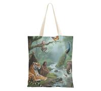 WDdZzyy Primitive Jungle Animals Canvas Tote Bags Regali di Natale Tela Tote Tote Bulk
