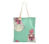 WDdZzyy Primitive Retro Rooster Tote Bag Canvas per le donne con tasche con manici riutilizzabile Bulk Totes Regali di Natale