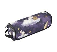 WDdZzyy Purple Clouds Rabbits Moon - Organizer 2 in 1 per strumenti per capelli, con tappetino rimovibile resistente al calore, grande capacità, organizer per strumenti caldi, ferro arricciacapelli