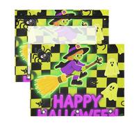 WDdZzyy Raccoglitore a 3 anelli, per raccoglitori a 3 anelli, colore verde fluorescente, per Halloween, per lezioni per insegnanti