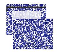 WDdZzyy Raccoglitore a graffiti blu e bianco con tasca con cerniera, per raccoglitori a 3 anelli, confezione da 2 articoli per studenti in classe