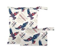 WDdZzyy Red Blue Big Bird - Borsa bagnata per bambini, a prova di disordine, 2 pezzi, per costume da bagno con manici per palestra