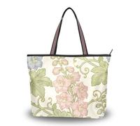 WDdZzyy Rosa Blu Floreale William Morris Modello tessuto di seta con cerniera piccole borse riutilizzabili per le donne borsa, Motivo floreale rosa blu William Morris, Medium