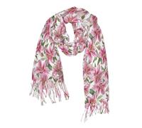 WDdZzyy Rosa Lily Pattern scialli e avvolge inverno essenziale Faux Cashmere lunga sciarpa invernale calza stuffers studenti universitari