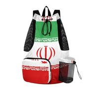 WDdZzyy Sacca da palestra con coulisse, sacca da palestra con tasche, borsa per libri e libri, con bandiera dell'Iran verde e rosso