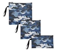 WDdZzyy Sacchetti per panini riutilizzabili alla moda blu navy alla moda, confezione da 3 sacchetti per pannolini, organizer per caramelle, frutta, cereali, organizzazione domestica