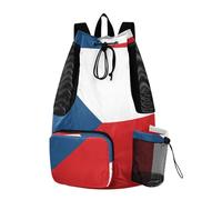 WDdZzyy Sacchi da palestra con coulisse per uomo donna borsa da nuoto da palestra con tasca per bottiglia d'acqua Sacca separazione bagnata e asciutta bandiera ceca Repubblica Ceca blu rosso