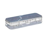 WDdZzyy Scatola di matite in plastica trasparente a doppio strato con motivo a grani marmorizzati, per bambini, con coperchio