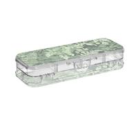 WDdZzyy Scatola per matite in plastica trasparente verde salvia mimetica a doppio strato per articoli di cancelleria con coperchio a scatto