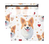 WDdZzyy Scatola portamatite a forma di cucciolo di cane, multiuso, con 3 anelli, formato A4, confezione da 2