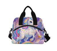 WDdZzyy Scatola portapranzo con unicorni in stile cartone animato da sogno, per ragazze, con tracolla, per uomini, donne, cucina