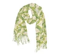 WDdZzyy Scialli astratti del fiore e avvolge gonfio Faux Cashmere sciarpa lunga accessori invernali per le donne