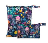 WDdZzyy Sea Ocean Animal - Sacchetti impermeabili con cerniera, 2 pezzi, per costume da bagno con manici per palestra