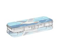 WDdZzyy Seagull Fly Ocean Waves - Astuccio rigido a 2 strati, per bambini, con chiusura a scatto e coperchio