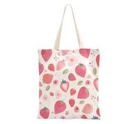 WDdZzyy Semplice Minimalista Pesca Fragole Tela Tote per le Donne Con Tasche Con Manici Riutilizzabili Bulk Tote Bags Regali Carini