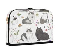 WDdZzyy Simpatico American Curl Cats Bianco Portapenne Astuccio Grande Capacità Verticale Storage Bag Multi-Slot Cancelleria Organizer per Bambini Scuola Media