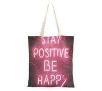WDdZzyy Stay Positive Be Happy Tote Bag Hostess Regali Bulk Canvas Tote Bags