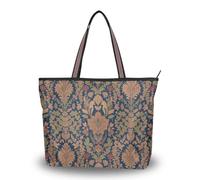 WDdZzyy Strawberry William Morris Art Retro tessuto di seta con cerniera borse da lavoro comode grandi borse e borse, Fragola William Morris Art Retro, Large
