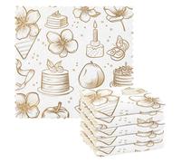 WDdZzyy Strofinacci in spugna per cucina con disegno a scarabocchio, motivo floreale, per cucina, fattoria, riutilizzabili e lavabili, confezione da 6