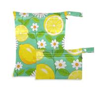 WDdZzyy Summer Lemon Daisy Flower prop1 - Borsa impermeabile per pannolini, 2 pezzi, con manici per il bagno