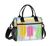 WDdZzyy Summer Rainbow Ice Cream Food Lunch Bag con tracolla borsa per il pranzo per il college femminile