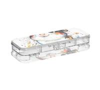 WDdZzyy Sweet Guinea Pig Artistic Graffiti Pencil Storage Box Clear Double Deck Penne Case Trasparente Hard for Craft Art con coperchio a scatto
