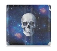 WDdZzyy Universe Stars - Custodia a portafoglio per auto, in pelle PU, con teschio stellato, per documenti d'identità, patente di guida, chiavi e carte di contatto, Universo Stars Cranio stellato, 1