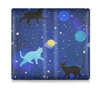 WDdZzyy Universe Stars Starry Cat PU pelle auto registrazione e assicurazione titolare prefetto auto essenziale portafoglio per carte, documento essenziale patente di guida, Universe Stars Gatto