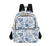 WDdZzyy Vintage Blue Rose William Morris Bianco 35,5 cm convertibile, alla moda borsa zaino per le donne zaini per affari