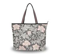 WDdZzyy Vintage Pink Flowers William Morris Tessuto di seta grigio borse con cerniera e borse alla moda borse e borse a tracolla