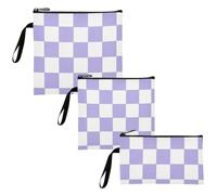 WDdZzyy Viola e Bianco Americano Plaid 3 Pezzi Borse Snack Riutilizzabili e Borse Sandwich Impermeabile Ragazze Pranzo per Donne Ragazze Viaggio