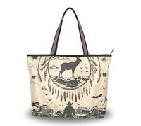 WDdZzyy Western Cowboy Dream Catcher tessuto di seta con cerniera piccole borse alla moda hobo borse per le donne, Acchiappasogni Western Cowboy, Large