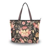 WDdZzyy William Morris Floral Peach Brown tessuto di seta con cerniera piccole borse comode borse per le donne spalla, William Morris Floreale Pesca Marrone, Medium
