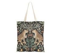 WDdZzyy William Morris S Design Leopard Tote Bags Canvas per le donne con tasche con manici borse riutilizzabili Bulk Cute Regali per le donne