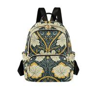 WDdZzyy William Morris Style Flower Yellow Dark 35,5 cm convertibile, alla moda, zaino da viaggio alla moda per viaggi e lavoro