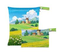 WDdZzyy Yellow Daisy Fairytale Town - Borsa bagnata lavabile per bambini, confezione da 2, per costume da bagno con manici per yoga