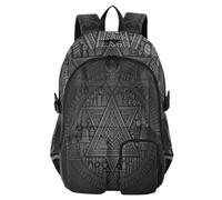 WDdZzyy Zaini da viaggio per computer portatile, motivo: mitologia norrena, stella, grigio, borsa da lavoro universitaria, 44,5 cm