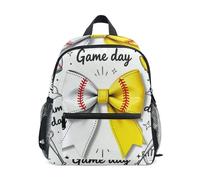 WDdZzyy Zaino bianco di sport dell'arco di baseball per la borsa dei libri di sicurezza dei bambini con l'etichetta di nome per lo stud