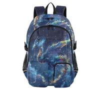 WDdZzyy Zaino da viaggio per computer portatile, stile retrò, motivo: drago, 44,5 cm