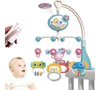 WDEC 3in1 Baby Mobile per Culle, Elettronico per Culla e Lettino, Telecomando Scatola Musicale con, Convertibile Proiettore Luce Notturna e Proiettore Neonato, Rotanti Giocattoli per Neonati