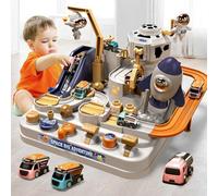 WDEC Giochi per Bambini Educativi Pista Macchinine, Pista Macchinine Giocattolo, Educativi Pista Macchinine da Corsa con 3 Autos di Avventura, Giocattolo per 3 4 5 Anni Regalo Ragazzi Ragazze