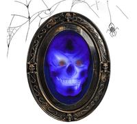 WDEC Specchio di Halloween attivato specchio infestato nero e oro ovale infestato parlando con suono raccapricciante con immagine spettrale doppio sensore di movimento casa infestata puntelli