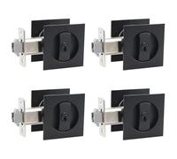 WDEGABZNLE 4X Serratura a Scomparsa for Porta, ferramenta Nera, Serratura antifurto, Quadrata for la Privacy contemporanea con Chiavi for, Scorrevole, a Soffietto