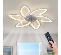 WDENI Bianco fiore LED ventilatore da soffitto luminosità regolabile 3 colori variabile adatto per soggiorno camera da letto