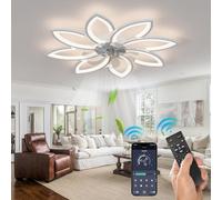 WDENI Ventilatore Da Soffitto Con Lampada A Led, Camera Da Letto Con Ventilatore A Soffitto, Regolazione A Distanza Della Luce A 3 Velocità Del Vento (90CM-Bianco)
