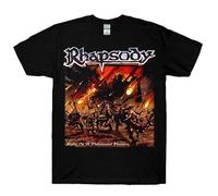 WDEUIL Rhapsody Rain of A Thousand Flames Black T-Shirt Fullsize S-5XL BlackMedium